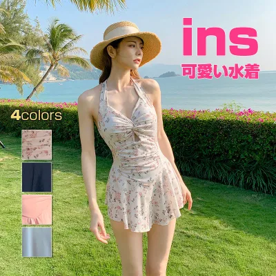 水着 レディース ワンピース 体型カバー S-XL かわいい おしゃれ 花柄 はながら 露出控えめ カットアウト カッティング お尻 太もも お腹 カバーアップ 韓国風 愛い水着 盛れる きれいめ 海水浴 温泉 ビーチ 大人 おしゃれ