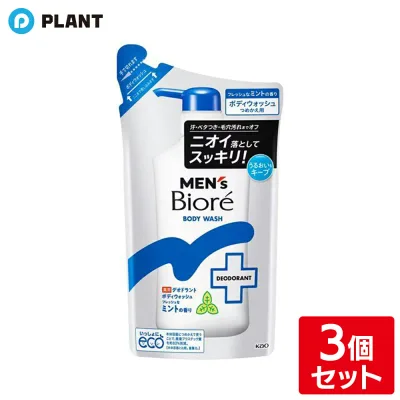 メンズビオレ 薬用デオドラントボディウォッシュ フレッシュなミントの香り 替え 360ml×3個セット