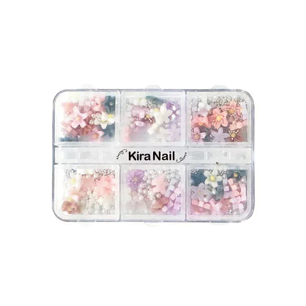 KiraNail(キラネイル)フラワーアラカルト&ブリオン ケース入り 和花ニュアンス サロン専売品 プロ用 おすすめ ジェルネイル セルフネイル
