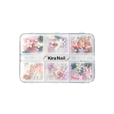 KiraNail(キラネイル)フラワーアラカルト&ブリオン ケース入り 和花ニュアンス サロン専売品 プロ用 おすすめ ジェルネイル セルフネイル