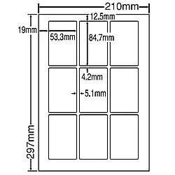 東洋印刷 LDW9GEF シートカットラベル A4版 9面付(1ケース500シート)