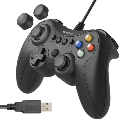 エレコム ゲームパッド 有線 Xinput Xbox系配置 FPS仕様 メカニカルトリガー スティックカスタマイズ対応 振動 ブラック JC-GP30XVBK