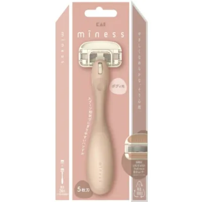 貝印 miness マイネス カミソリ ボディ用 女性 替刃 2個付 T字 ムダ毛 5枚刃 GA0130