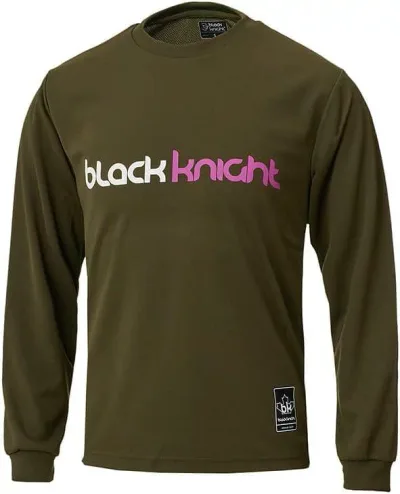 ブラックナイト(Black knight) ドライロングTシャツ バドミントン ウェア(ユニ) (T-4203U) (DGRE)ダークグリーン 140