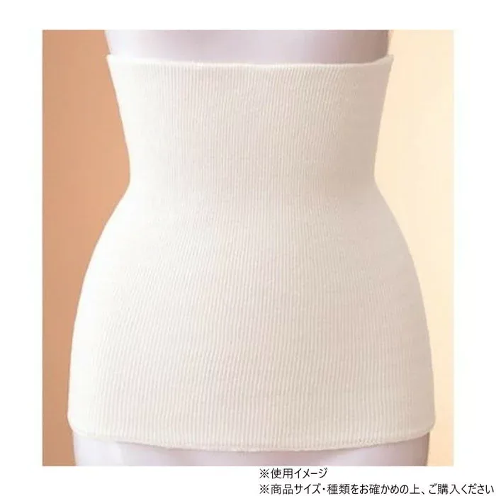 綿リブ腹巻 ホワイト M-Lサイズ 薄手 ブーメロン糸 自然なフィット感 日本製