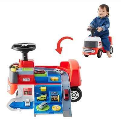アイデス トミカ 乗用玩具 変形ドライブピット/足けり 車 室内遊び 収納付き/1~5歳未満 誕生日プレゼント 男の子 幼児向け