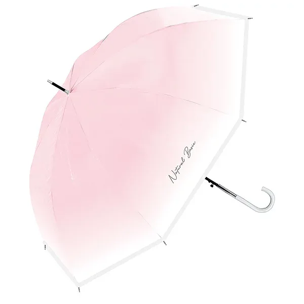 傘 雨傘 115-035 パウダリー ビニール ピンク レディース シンプル かわいい おしゃれ
