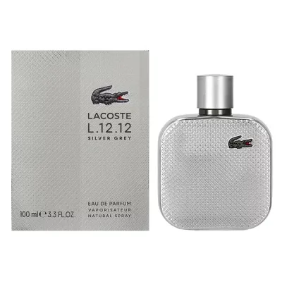 LACOSTE ラコステ 香水 メンズ L.12.12 シルバー グレイ オードパルファム 100mL LK-L1212SVGRYEPSP-100 フレグランス 誕生日 新生活 クリスマス ギフト プレゼント XP1025