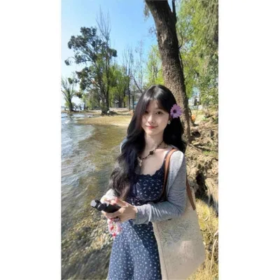 ワンピース レディース 夏 ブルー フラワー柄 ストラップ ハイウエスト Aライン ショートドレス 通勤用 気質 小柄 ポリエステル シック フェミニン