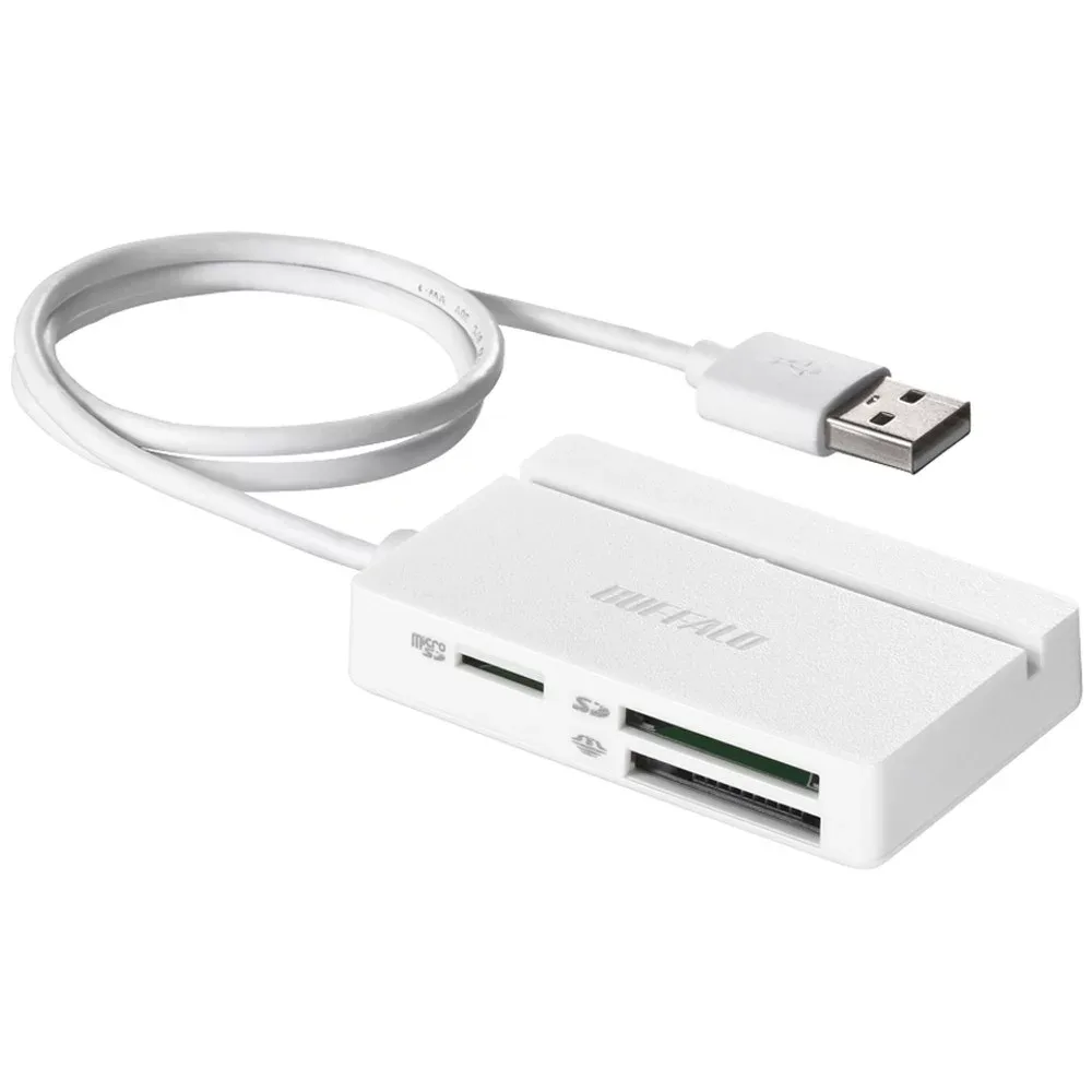 BUFFALO USB2.0 マルチカードリーダー/ライター スタンダードモデル ホワイト BSCR100U2WH