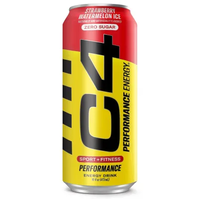 セルコア C4 パフォーマンス エナジードリンク 無糖炭酸プレワークアウト ストロベリーウォーターメロンアイス 473ml 12パック RTD: Cellucor C4 Carbonated: Straw Water (12/16oz) 【お取り寄せ商品】