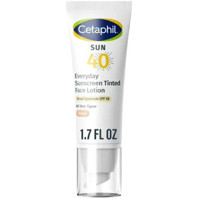 セタフィル フェイス用ティンテッド ミネラル日焼け止めローション SPF40 50ml Cetaphil Everyday Sunscreen Tinted Lotion for Face, 1.7 fl oz, 100% Mineral, SPF 40 【お取り寄せ商品】