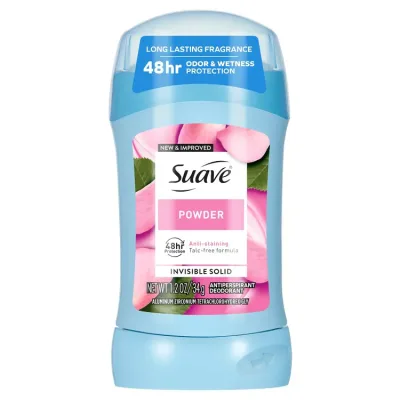 スアーブ アンティパースピラント デオドラント 女性用 パウダー 35g Suave Antiperspirant Deodorant For Women, 48hr Protection, Powder, 1.2 oz 【お取り寄せ商品】