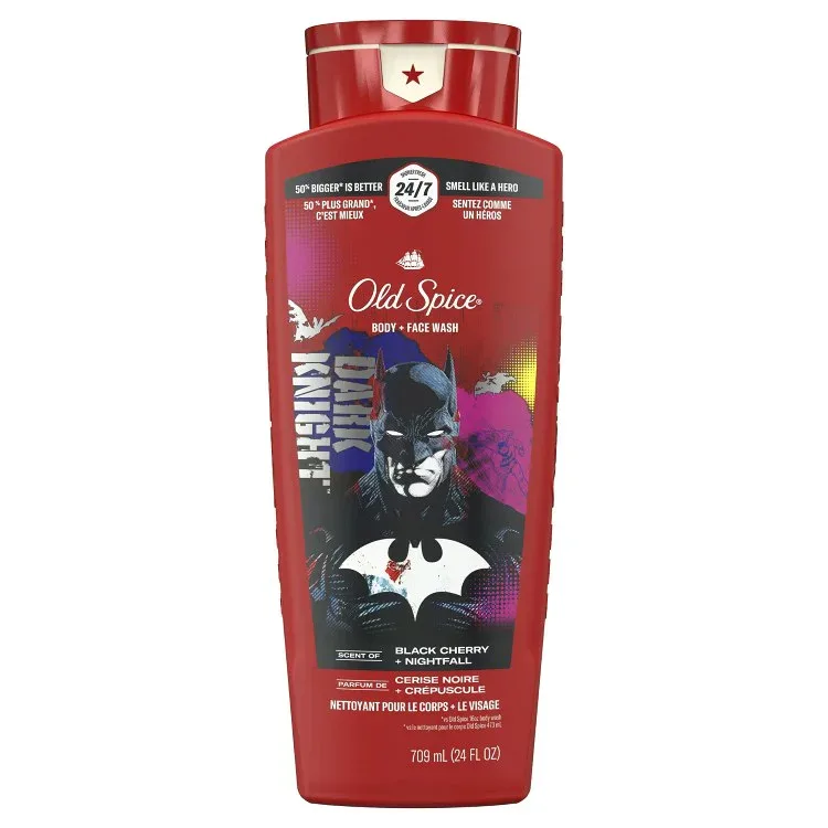 オールドスパイス 2 in 1 ボディ&フェイスウォッシュ バットマン ブラックチェリー&ナイトフォール 約680g Old Spice 2 in 1 Body and Face Wash Batman Black Cherry and Nightfall 24oz 【お取り寄せ商品】【合わせて買いたい】