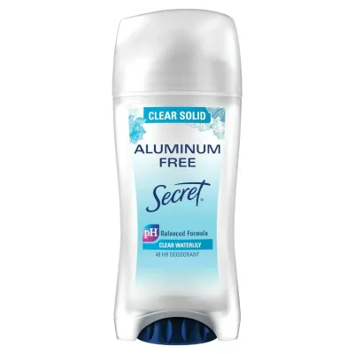 シークレット アルミニウムフリー デオドラント クリアソリッド ウォーターリリー 約68g Secret Aluminum Free Deodorant Clear Solid Waterlily 2.4 oz 【お取り寄せ商品】【合わせて買いたい】