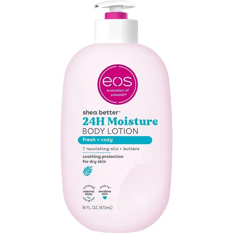 エオス シア ベター ボディローション フレッシュ&コージー 乾燥肌用24時間保湿 16液量オンス eos Shea Better Body Lotion Fresh & Cozy 24H Moisture for Dry Skin 16 fl oz 【お取り寄せ商品】