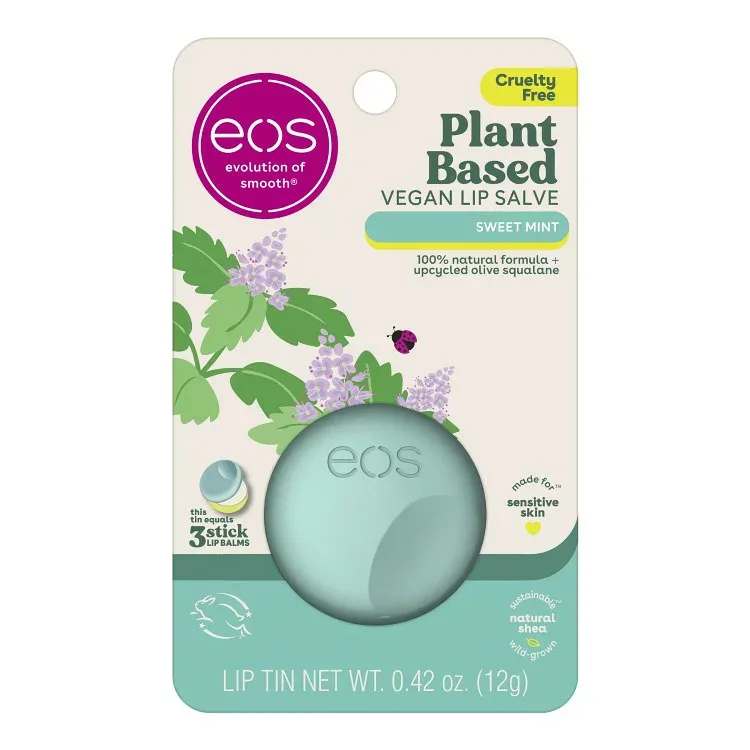 イオス 植物由来ヴィーガンリップクリーム スイートミント 敏感肌用 0.42オンス eos Plant-Based Vegan Lip Salve Sweet Mint Made for Sensitive Skin 0.42 oz 【お取り寄せ商品】