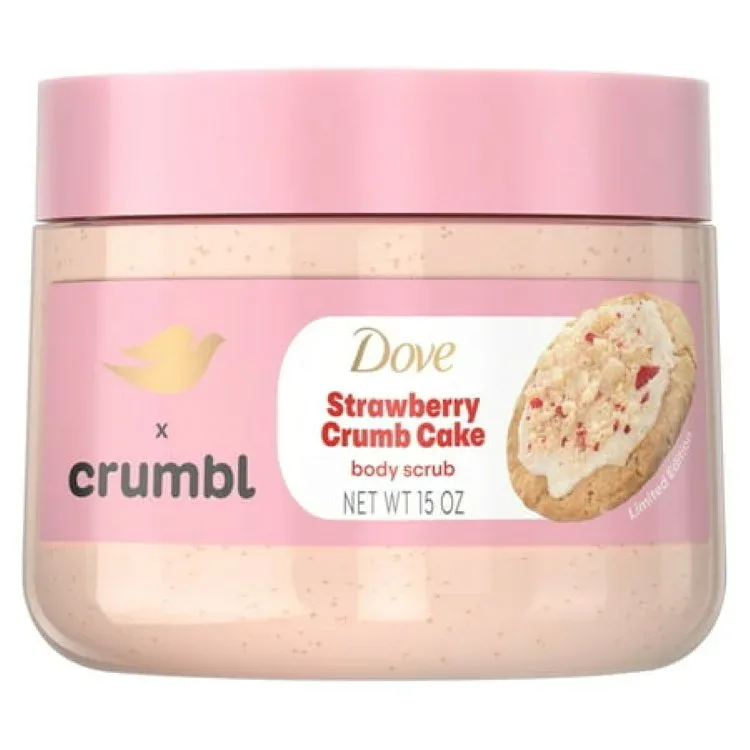 ダヴ クランブル ボディスクラブ ストロベリークラムケーキ 425g Dove Crumbl Body Scrub Strawberry Crumb Cake, 15 oz 【お取り寄せ商品】