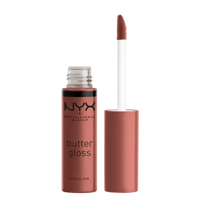 NYXプロフェッショナルメイクアップ バターグロス ノンスティックリップグロス プラリネ NYX Professional Makeup Butter Gloss, Non-Sticky Lip Gloss, Praline 【お取り寄せ商品】