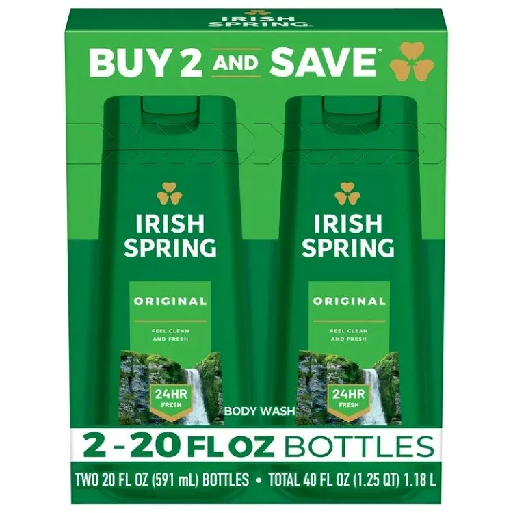 アイリッシュスプリング メンズボディウォッシュ オリジナルの香り 全肌タイプ対応 591ml × 2本セット Irish Spring Mens Body Wash, All Skin Types, Original Scent, 20 fl oz Bottle, 2 Pack 【お取り寄せ商品】