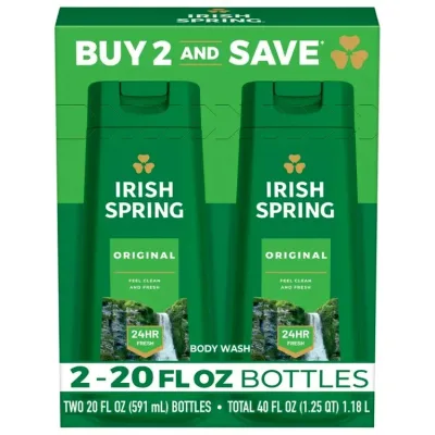 アイリッシュスプリング メンズボディウォッシュ オリジナルの香り 全肌タイプ対応 591ml × 2本セット Irish Spring Mens Body Wash, All Skin Types, Original Scent, 20 fl oz Bottle, 2 Pack 【お取り寄せ商品】