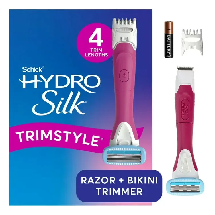 シック ハイドロシルク トリムスタイル 防水 ビキニトリマー レディースカミソリ 5枚刃 本体1本 替刃1個 Schick Hydro Silk TrimStyle Waterproof Bikini Trimmer for Women 【お取り寄せ商品】