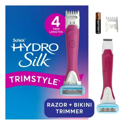シック ハイドロシルク トリムスタイル 防水 ビキニトリマー レディースカミソリ 5枚刃 本体1本 替刃1個 Schick Hydro Silk TrimStyle Waterproof Bikini Trimmer for Women 【お取り寄せ商品】