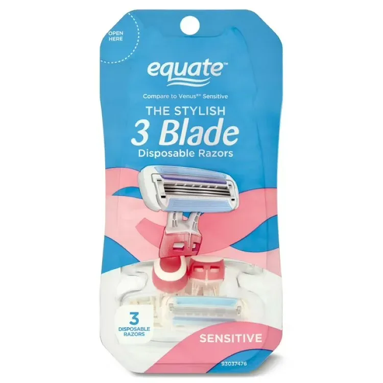 エクエート レディース 3枚刃 使い捨てカミソリ センシティブ 3本 Equate Women's 3 Blade Disposable Razors, Sensitive (3 Count) 【お取り寄せ商品】