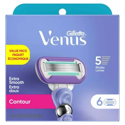 ジレットヴィーナス デラックススムース スワール 女性用替刃 6個 Venus Deluxe Smooth Swirl Women's Razor Blade Refills, 6 Ct 【お取り寄せ商品】