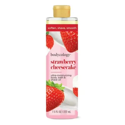 ボディコロジー ウルトラモイスチャライジング ボディ バス&シェーブオイル ストロベリーチーズケーキ 約222mL Bodycology Ultra-Moisturizing Body, Bath & Shave Oil, Strawberry Cheesecake, 7.5 fl oz 【お取り寄せ商品】