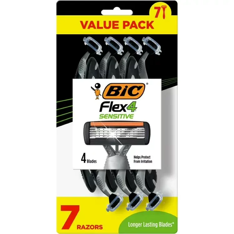 ビック フレックス4 センシティブ メンズ使い捨てカミソリ 4枚刃 7本 BIC Flex 4 Sensitive Disposable Razors For Men, 7 Piece Disposable Razor Set 【お取り寄せ商品】
