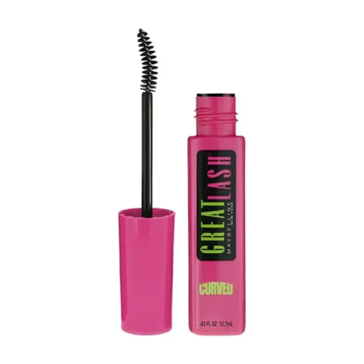 メイベリン グレートラッシュ カーブブラシ ウォッシャブル マスカラ ブラックエストブラック 約13mL Maybelline Great Lash Curved Brush Washable Mascara, Blackest Black 0.43 fl oz 【お取り寄せ商品】