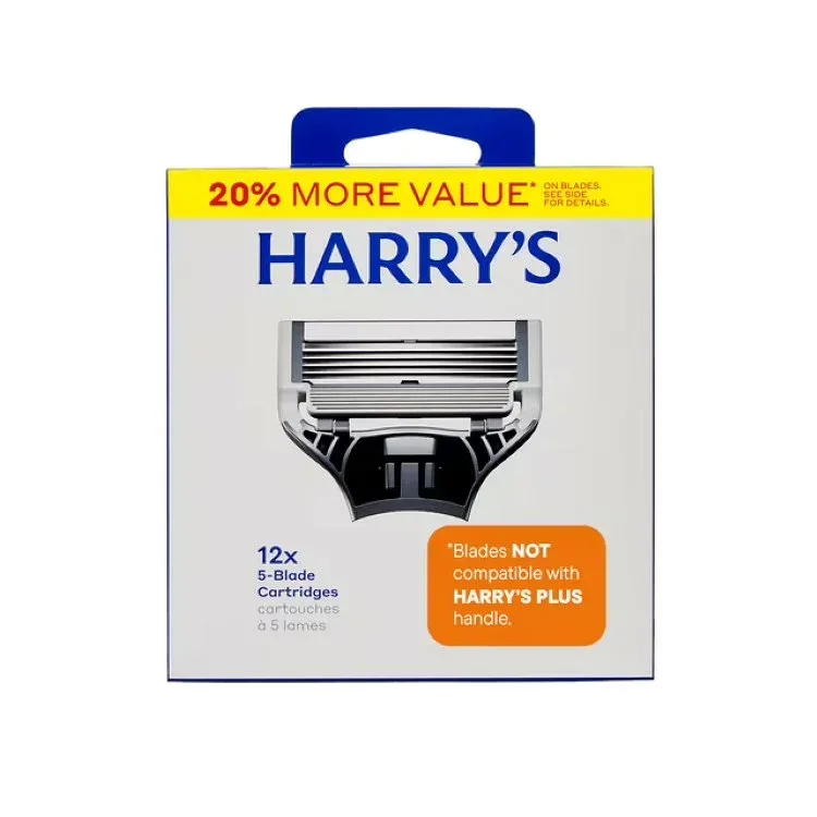 ハリーズ メンズシェービングカミソリ 替刃 12個入り Harry's Men's Razor Blade Refill Cartridges, 12 Count 【お取り寄せ商品】