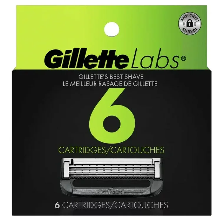 ジレット ラボ メンズカミソリ替刃 角質ケアバー付き 6個セット Gillette Labs Men's Razor Blade Refills with Exfoliating Bar, 6 Refills 【お取り寄せ商品】