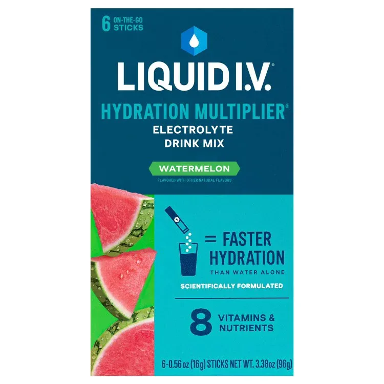 リキッド I.V. ウォーターメロン ハイドレーションマルチプライヤー パウダー 電解質ドリンクミックス 6個入り Liquid I.V. Watermelon Hydration Multiplier Powdered Electrolyte Drink Mix, 6 Count 【お取り寄せ商品】