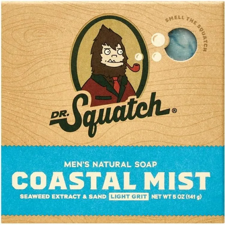 ドクタースクワッチ コースタル ミスト ナチュラル バーソープ メンズ用 142g Dr. Squatch Coastal Mist Natural Bar Soap for Men, 5 oz 【お取り寄せ商品】
