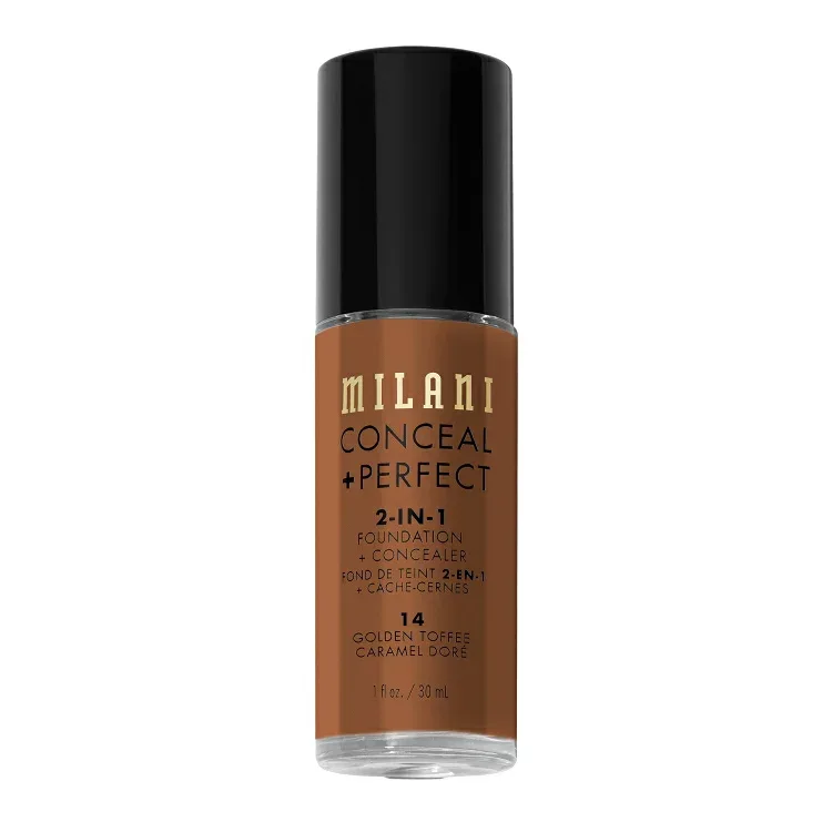 ミラニ コンシール+パーフェクト 2-in-1 ファンデーション+コンシーラー ゴールデントフィー 30ml Milani Conceal + Perfect 2-in-1 Foundation + Concealer, Golden Toffee 【お取り寄せ商品】