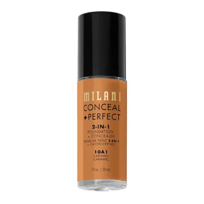 ミラニ コンシール+パーフェクト 2-in-1 ファンデーション+コンシーラー キャラメル 30ml Milani Conceal + Perfect 2-In-1 Foundation + Concealer, Caramel 【お取り寄せ商品】