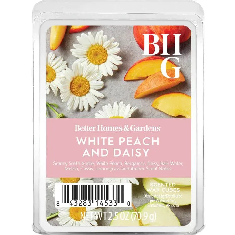【ウォルマートPB】ベターホームズ&ガーデンズ ホワイトピーチ デイジー ワックスメルト 約71g White Peach & Daisy Scented Wax Melts, Better Homes & Gardens, 2.5 oz (1-Pack) 【お取り寄せ商品】