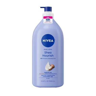 ニベア シアナリッシュ ボディローション ヒアルロン酸・シアバター配合 1L NIVEA Shea Nourish Body Lotion for Dry Skin with Hyaluronic Acid and Shea Butter, 33.8 fl oz 【お取り寄せ商品】