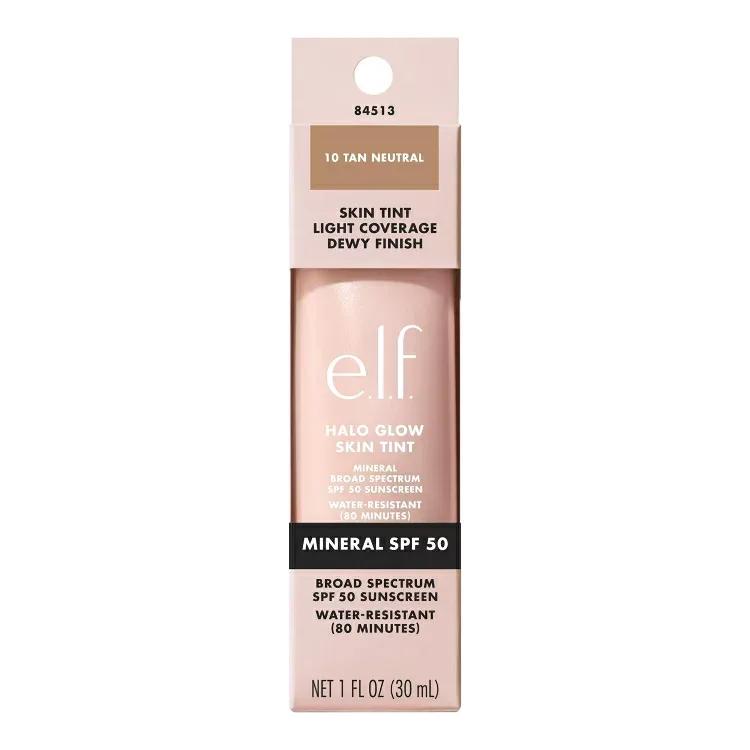 エルフ ハローグロウ スキンティント ミネラル SPF50 10 タンニュートラル 約30mL e.l.f. Halo Glow Skin Tint Mineral SPF 50, 10 Tan Neutral, 1 fl oz 【お取り寄せ商品】