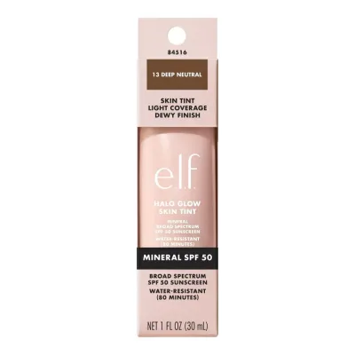 エルフ ハローグロウ スキンティント ミネラル SPF50 13 ディープニュートラル 約30mL e.l.f. Halo Glow Skin Tint Mineral SPF 50, 13 Deep Neutral, 1 fl oz 【お取り寄せ商品】
