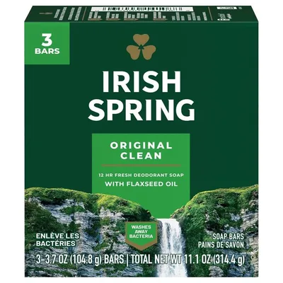 アイリッシュスプリング デオドラント バスバー オリジナル 3個セット Irish Spring Original Deodorant Bar Soap, 3 Count 【お取り寄せ商品】