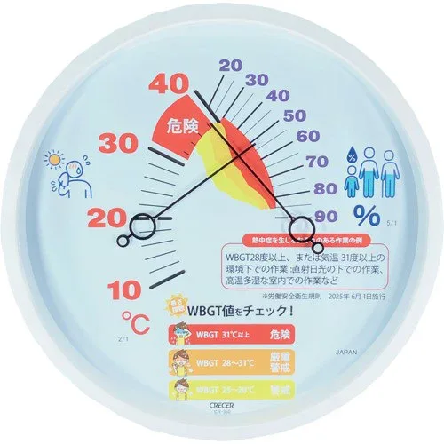 CRECER WBGT目安付き アナログ温湿度計 CR-360W