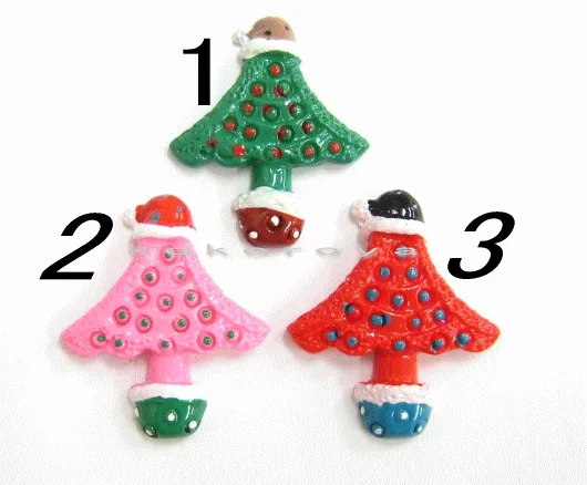 【10円均一】クリスマスデコ ツリー 1個 (25mm×30mm)