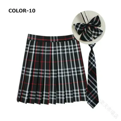 制服 スカート プリーツスカート 3点 セット スクールスカート チェック タータンチェック ネクタイ ボウタイ リボンタイ 制服 中学校 中学生 女子高校 キッズ 制服スカート 子供服 キッズ服 女の子 文化祭 発表会 お受験 通学 130cm 140cm 150cm XS-4XL
