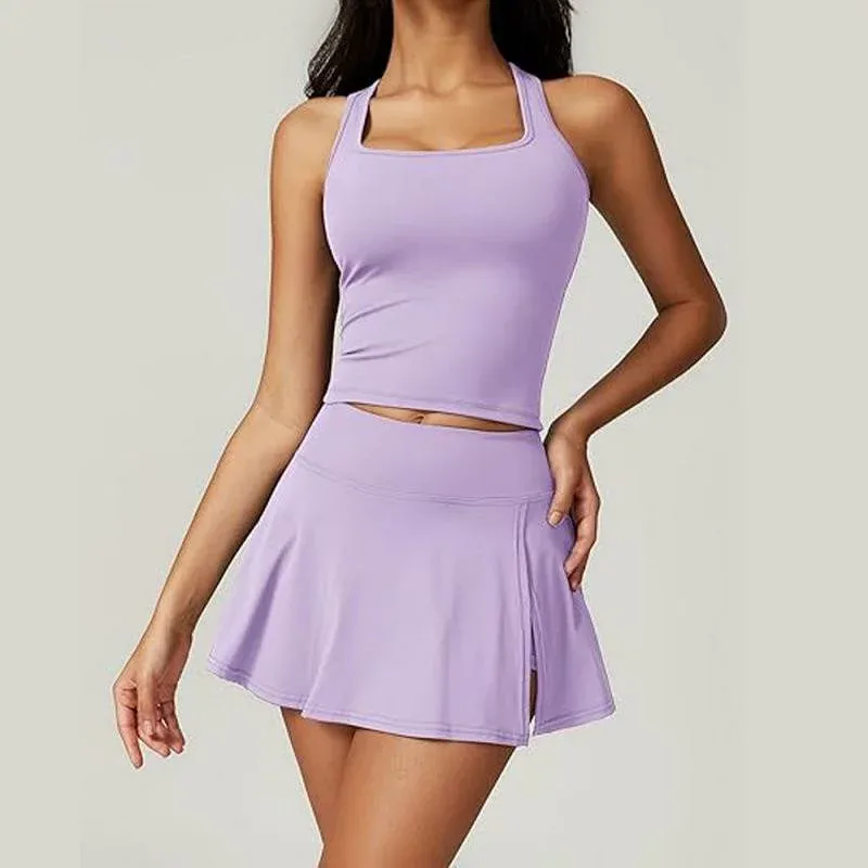 テニスウェア セットアップ レディース 半袖 ショートパンツ 2点セット 吸汗速乾 通気性 軽量 スポーツウェア ランニング フィットネス ヨガ 運動 ポケット付き