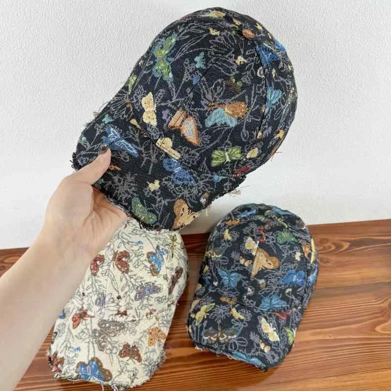 棒球帽 レディース 春夏 コットン素材 バタフライ ジャガード 刺繍 遮光 通気性 軽量 紫外線対策 日よけ帽子 レトロ カジュアル おしゃれ かわいい 旅行 アウトドア 調節可能