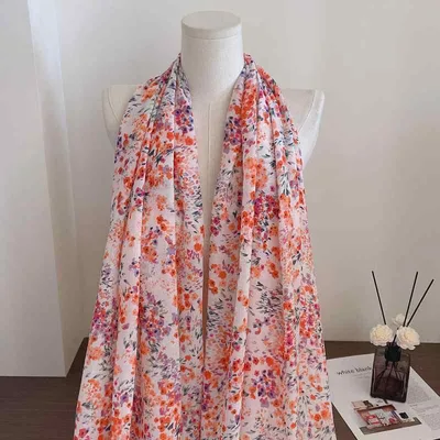 ショール レディース 春夏 コットンリネン 大判 ストール マフラー 花柄 UVカット 紫外線対策 日よけ 冷房対策 旅行 ビーチ