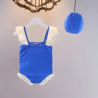 Swimsuit Kids Girls One Piece Ruffled Quick Dry Cute Hot Spring Pool Sea Swimwear Children